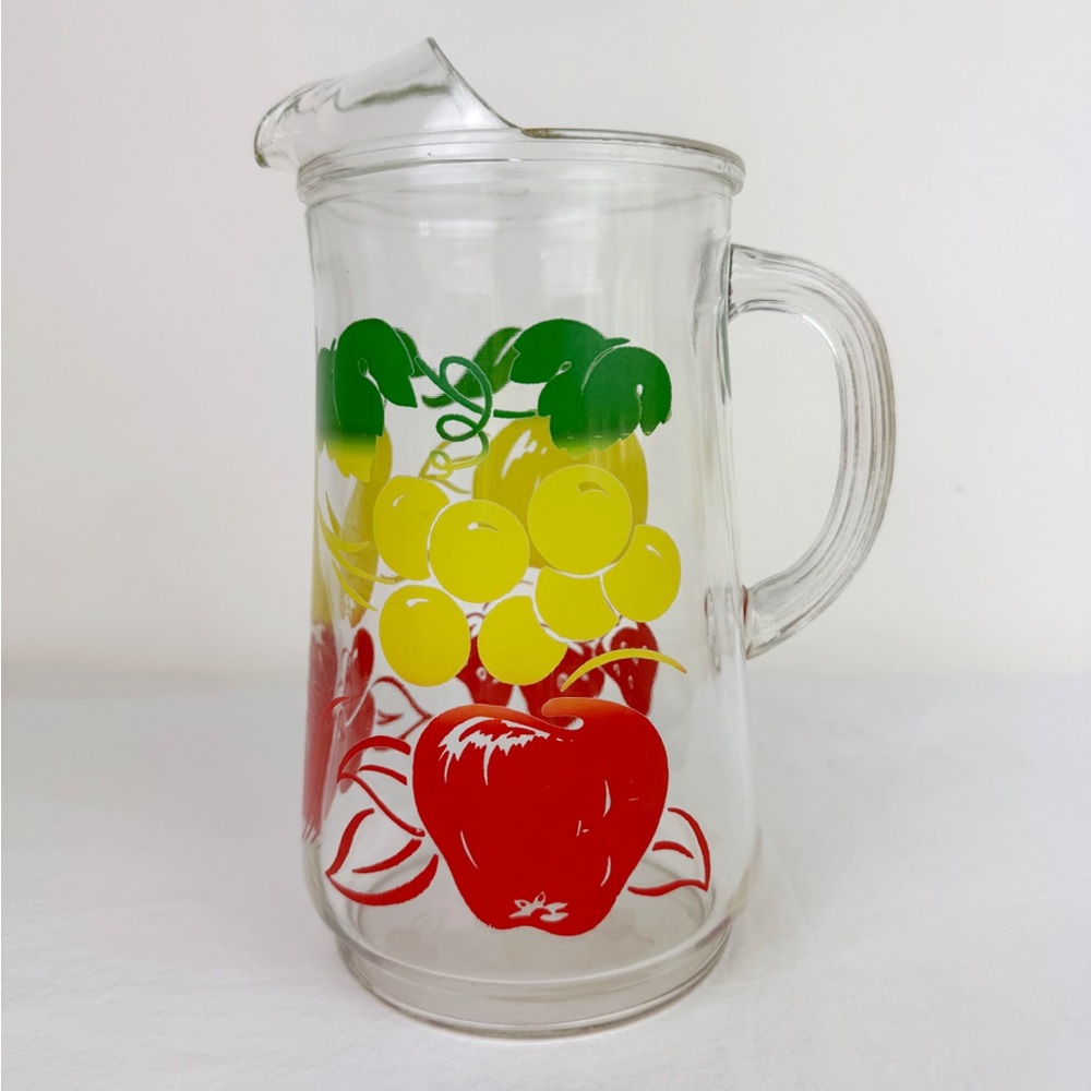 Vintage MCM Anchor Hocking Glass Fruit Pitcher